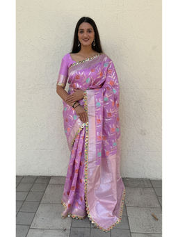 SGF11 - Lavender Kanjivaram Soft Silk Saree with Unstitched Blouse