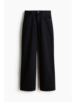 H&M - Women Black Wide High Waist Jeans