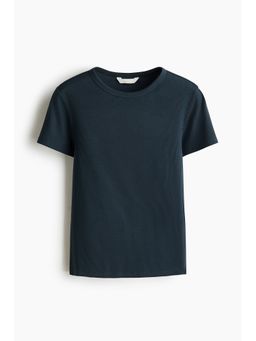 H&M - Women Grey Ribbed T-Shirt