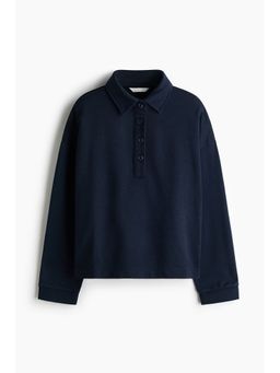 H&M - Women Blue Collared Sweatshirt