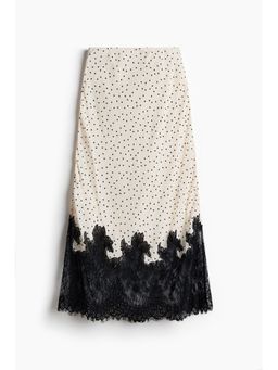 H&M - Women White Lace-Trimmed Skirt