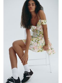 H&M - Women White Cold Shoulder Poplin Dress
