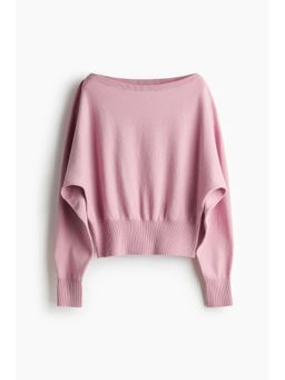 H&M - Women Pink Batwing-Sleeved Fine-Knit Jumper