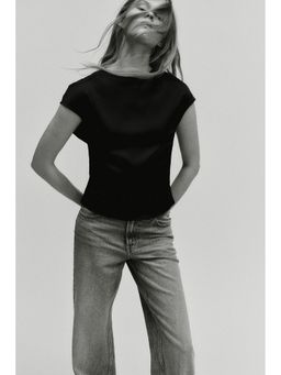 H&M - Women Black Cut-Out Satin Top