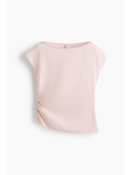 H&M - Women Pink Ruched Viscose-Blend Top