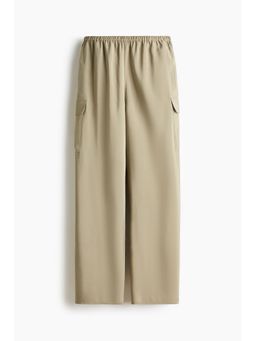 H&M - Women Green Viscose-Blend Pull-On Trousers