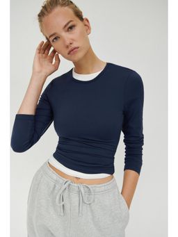 H&M - Women Blue Long-Sleeved Jersey Top