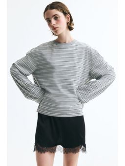 H&M - Women Grey Long-Sleeved Cotton Top