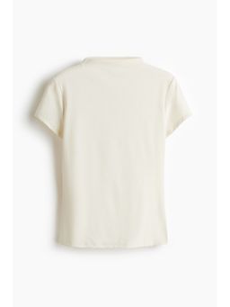 H&M - Women White Stand-Collar Ponte Di Roma Top
