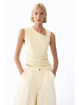 H&M - Women Yellow Draped Asymmetric Top