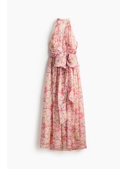 H&M - Women Pink Tie-Detail Halter Neck Dress