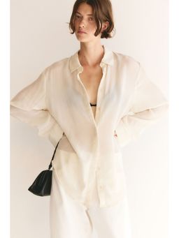 H&M - Women Beige Viscose Shirt