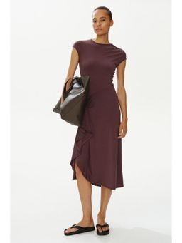 H&M - Women Brown Draped-Panel Jersey Dress