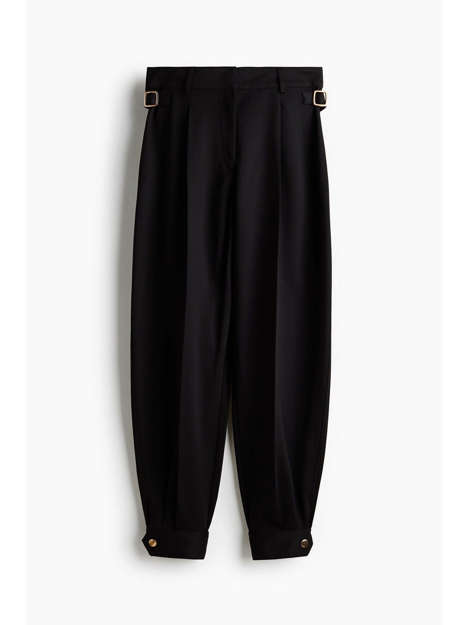 h&m Women Black Buckle-Detail Balloon Trousers-picture-44
