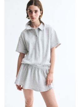 H&M - Women Grey Sweatshirt Polo Dress