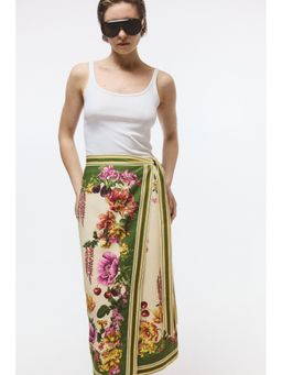 H&M - Women Green Printed Wrap Skirt