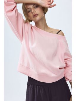 H&M - Women Pink Off-The-Shoulder Sweatshirt