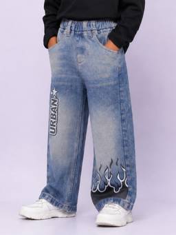 KiddoPanti - Boys Regular Fit Denim Blue Jeans