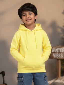 KiddoPanti - Unisex Regular Fit Fleece Yellow Sweatshirt