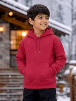 KiddoPanti - Unisex Regular Fit Fleece Red Sweatshirt