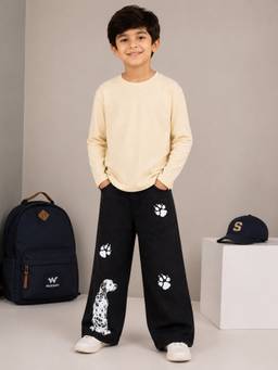 KiddoPanti - Boys Regular Fit Cotton Off White Co-Ord Set