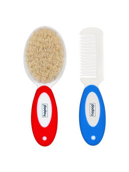 Hopop - Natural Soft Bristle Hair Brush & Rounded Teeth (0-3 Months)