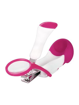 Hopop - Nail Clipper With Magnifying Zoom Lens Pink (0-3 Months)