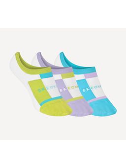 SKECHERS - Women's Pack Of 3 Block Non Terry Multi-Color Socks
