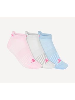 SKECHERS - Women's Pack Of 3 Women's Active Non Terry Multi-Color Socks