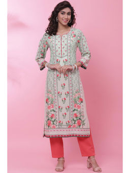 Biba - Green Cotton Kurtas (set Of 2)