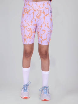 UMILDO - Lavender Printed Cycling Shorts for Girls