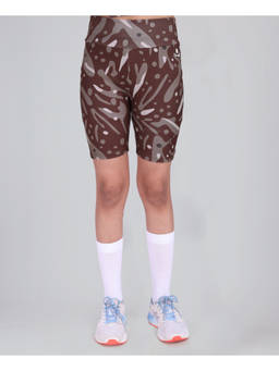 UMILDO - Rust Printed Cycling Shorts for Girls