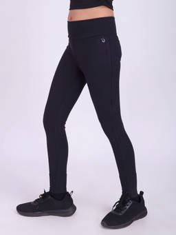 UMILDO - Girls Solid Dry Fit Stretchy Breathable Black Sports Leggings