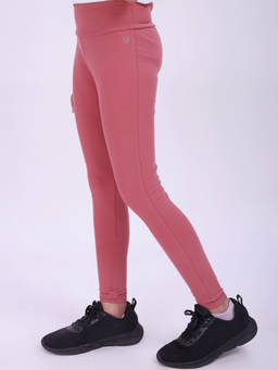 UMILDO - Girls Solid Dry Fit Stretchy Breathable Peach Sports Leggings