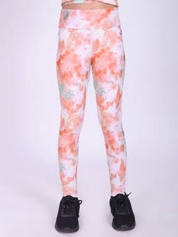 UMILDO - Girls Printed Dry Fit Stretchy Breathable Orange Sports Leggings