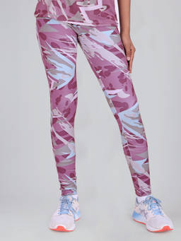 UMILDO - Girls Printed Dry Fit Stretchy Breathable Burgundy Sports Leggings