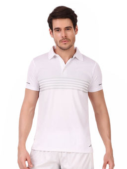 Vector X - Men Pointal Knit Polo Neck T-Shirt - White