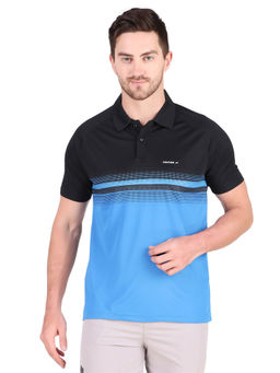 Vector X - Men Cut & Sew Colorblock Polo T-Shirt - Blue