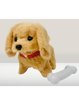 Joy Junction - Beige Plush Puppy Soft Toy With Hopping, Wiggling Features (3-12 Years)