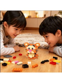 Joy Junction - Orange Tiger Diy Mini Building Blocks (3-12 Years)