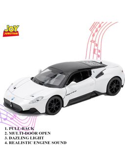 Joy Junction - White Maserati Mc20 Model Pull Back Car (3-12 Years)