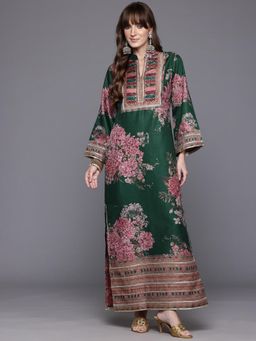 Ahalyaa - Women Floral Printed Mandarin Collar Kurta