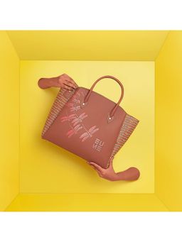 EUME - Spread Wing Women Handbag Vegan Leather Dragonfly UV Printed Tote Hot Sauce Red