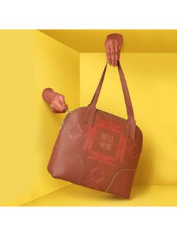 EUME - Luna Bowling Women Handbag Vegan Leather Dragonfly UV Printed Shoulder Bag Hot Sauce Red