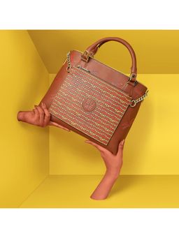 EUME - Skimmer Women Satchel Handbag Vegan Leather Dragonfly UV Printed Satchel Hot Sauce Red