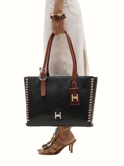 Hidesign - Black Genuine Leather Womens Shoulder Bag