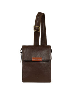 Hidesign - Brown Genuine Leather Mens Crossbody Bag
