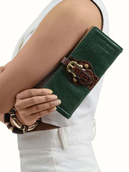 Hidesign - Green Genuine Leather Womens Bifold Wallet