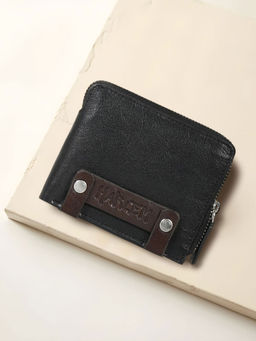 Hidesign - Black Genuine Leather Mens Bifold Wallet