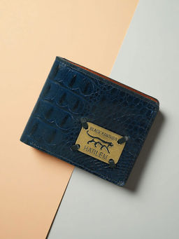 Hidesign - Blue Genuine Leather Mens Bifold Wallet